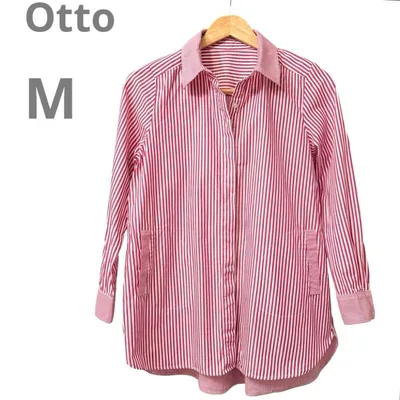 Otto オットー レディース 長袖シャツ ストライプ ラズベリー