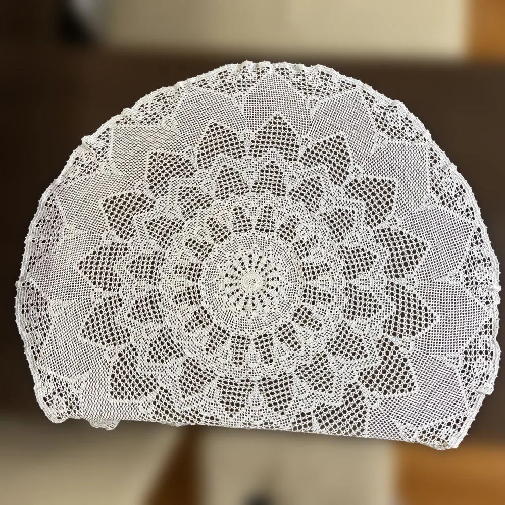 ハンドメイド レースドイリー 円形 大判100センチ