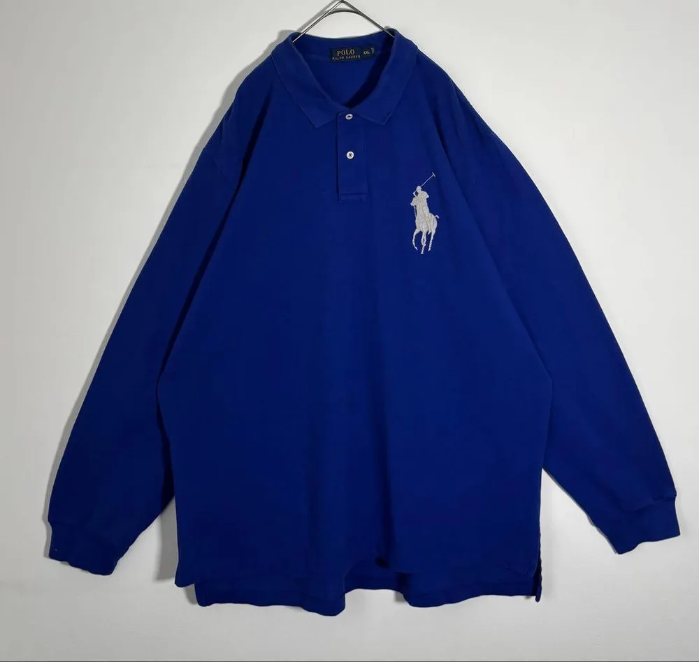 POLO RalphLauren ビッグポニー刺繍ロゴ 鹿子 長袖 ポロシャツ