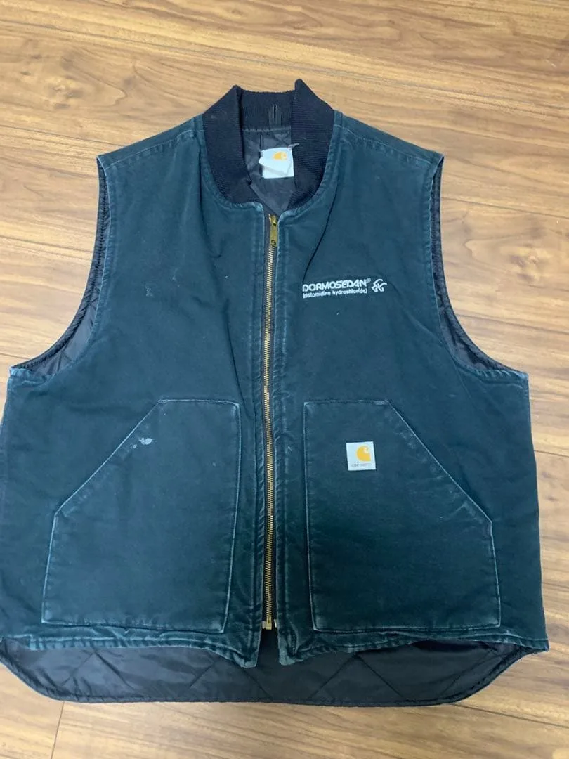格安❗️Carhartt ダック地 ベスト フェードブラック サイズXL