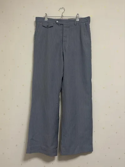 80s タロンジップ ストライプ柄 スラックス パンツ グレー