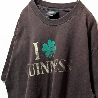 ギネス ロゴ Tシャツ ブラウン 茶色 L 古着