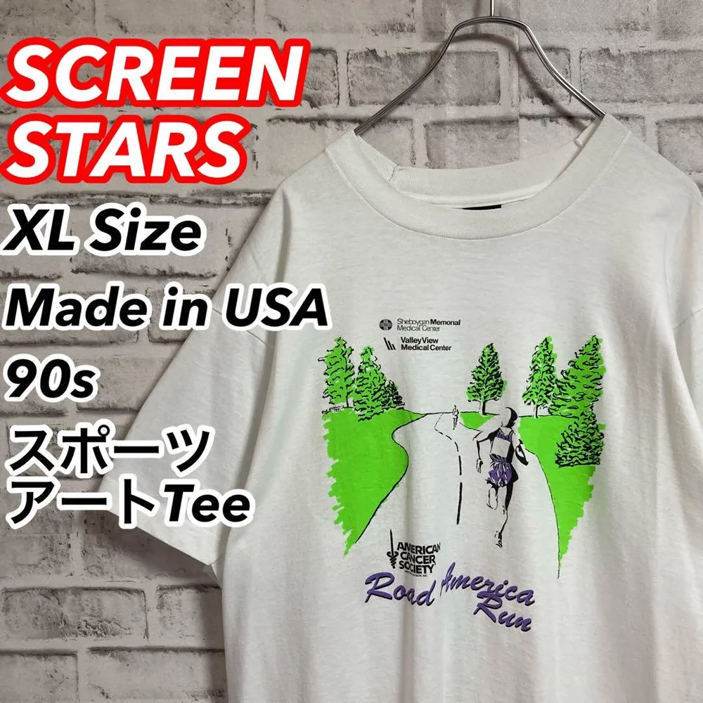 レア団体Tee★90s USA製 Tシャツ ランニング ランナー チャリティ