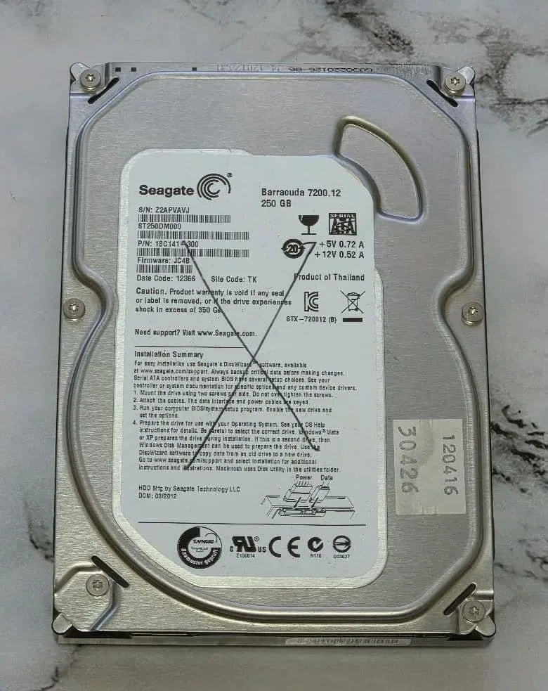 Seagate Barracuda 7200.12 250GB HDD 本体