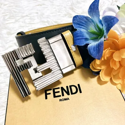 希少 FENDI スクエアベルト Fロゴ リバーシブル メンズ FF