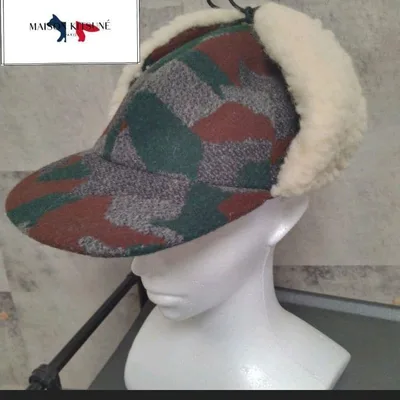 MAISON KITSUNÉ カモフラ柄 フライトキャップ