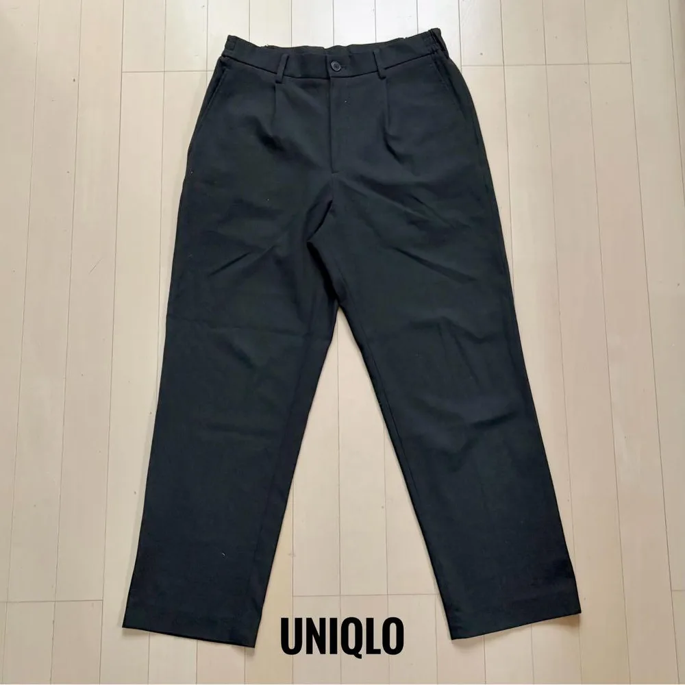 UNIQLO タック テーパード パンツ ワイドフィット サイズ M 股下:71