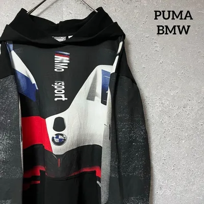 PUMA BMW プーマ パーカー モータースポーツ コラボ 企業ロゴ 総柄 M