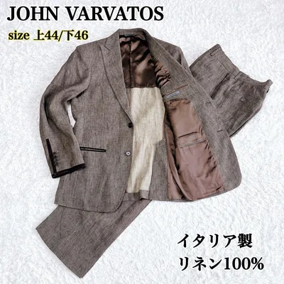 JOHN VARVATOS スーツ イタリア製 リネン セットアップ 背抜き 麻