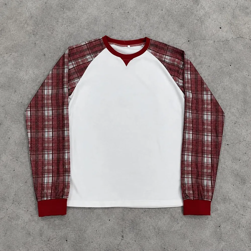 サーマル チェック 長袖 Tシャツ ラグラン LロンT 短丈 deaile似