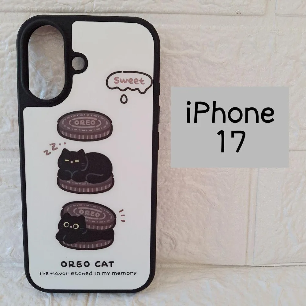 iPhone 17 スマホケース 猫柄 かわいい ホワイト スマホカバー