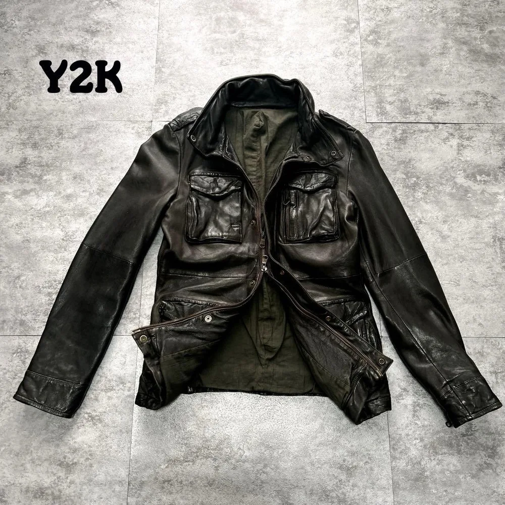 00s【archive】 Lambskin jacket Y2Kgimmick