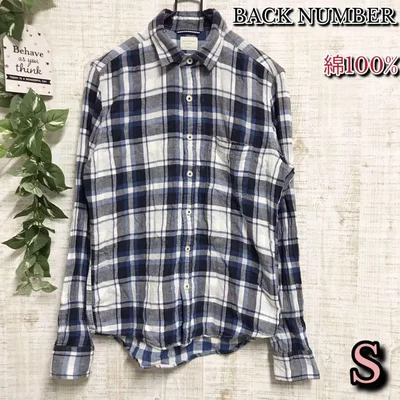 【BACK NUMBER】バックナンバー トップス S 綿100% ネルシャツ