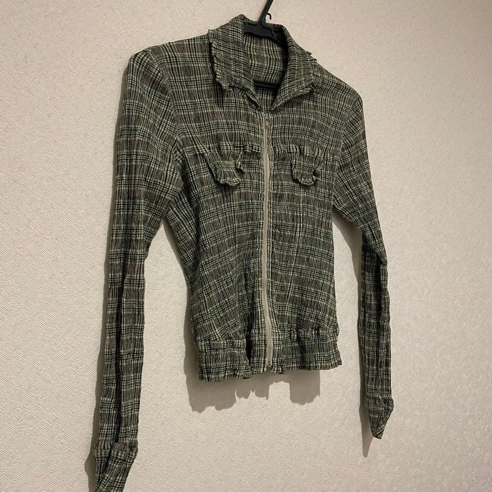 tsumori chisato チェック柄 zip upシャツ