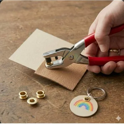 ハトメパンチ 穴あけ キーホルダー DIY 道具 初心者 ハンドメイド 制作
