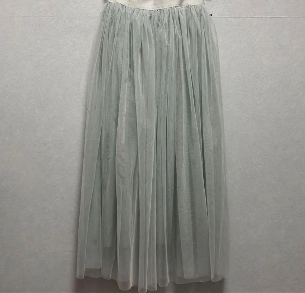 ロングチュールスカート ミントグリーン Mサイズ