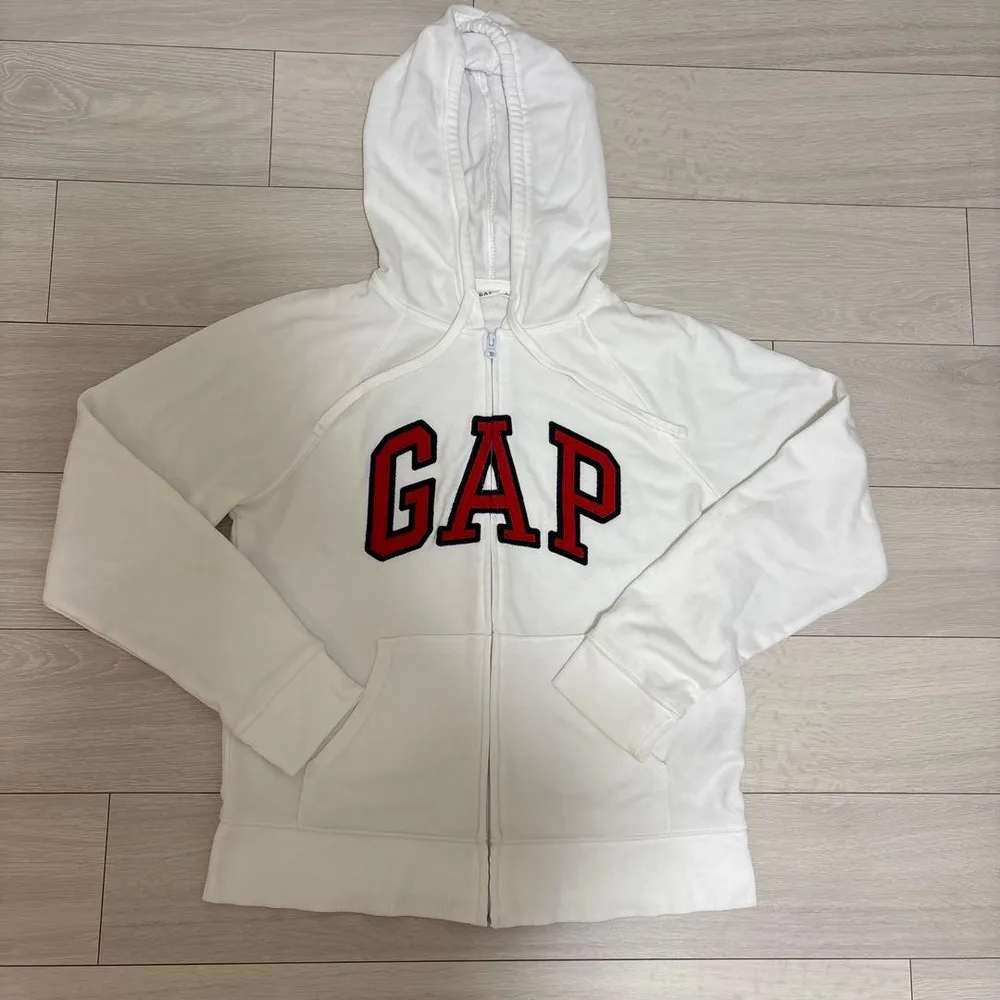 GAP ジップアップ パーカー ホワイト S
