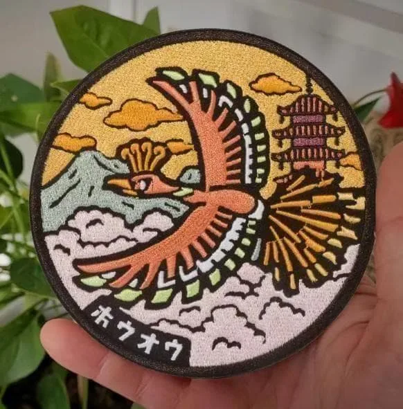 1251【1点のみ】ポケモン ホウオウ 刺繍ワッペン 和風デザイン 10g