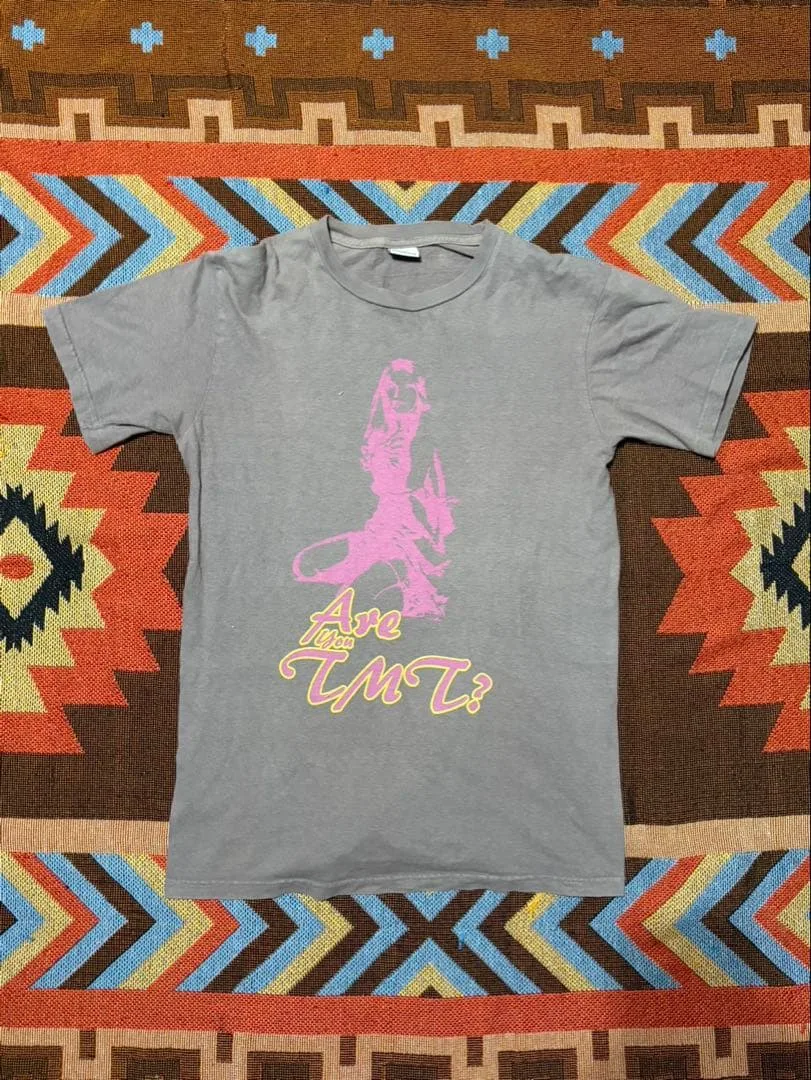 希少フェード ボロの美学TMT Are You TMT? プリントTシャツグレー