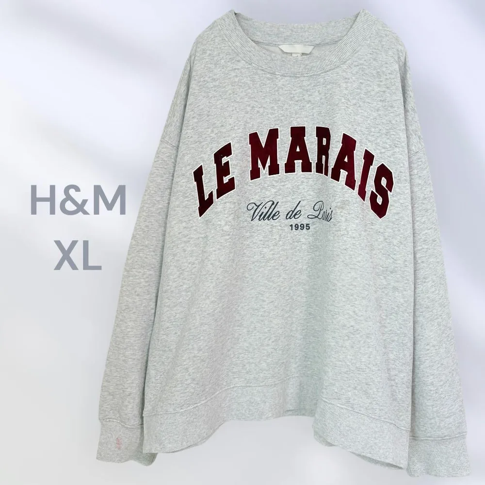 H&M 長袖トレーナー カジュアル 少し裏起毛 ロゴ ゆるだぼ 大きいサイズ