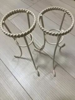 フラワースタンド 花瓶台 2個セット ホワイト