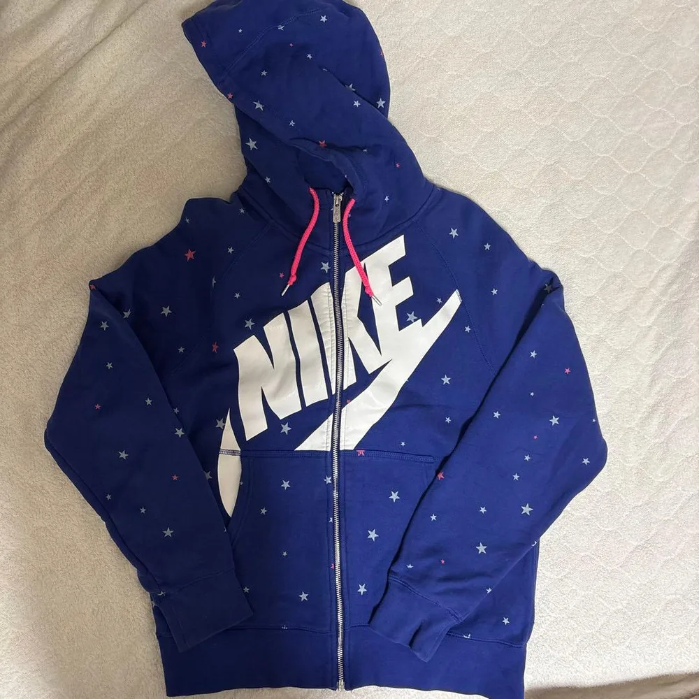 NIKE ナイキ スター柄 長袖 スウェット ジップパーカー M 青紫 星 メ…