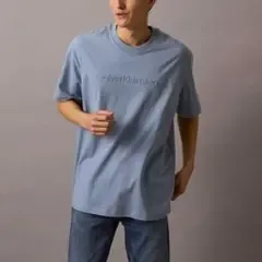 【速発送】Calvin Klein Jeans ウィメンズTシャツ ライトブルー