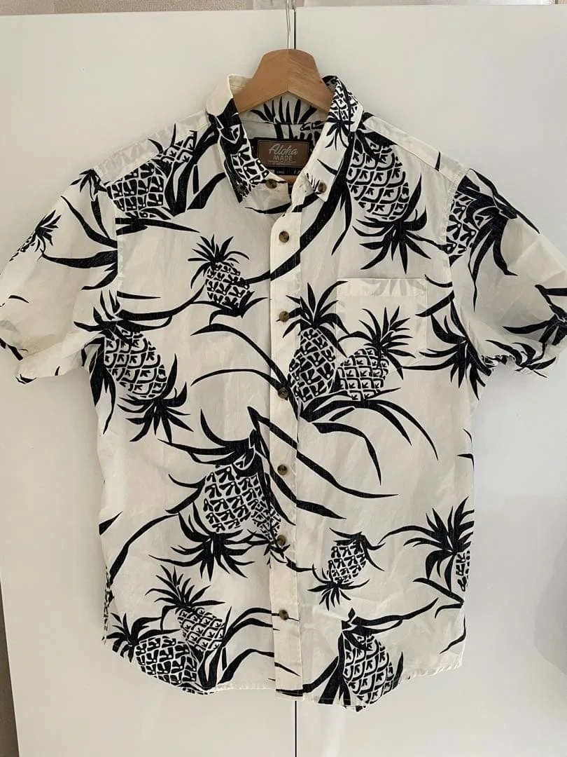 Aloha MADE アロハシャツ パイナップル柄 半袖シャツ L