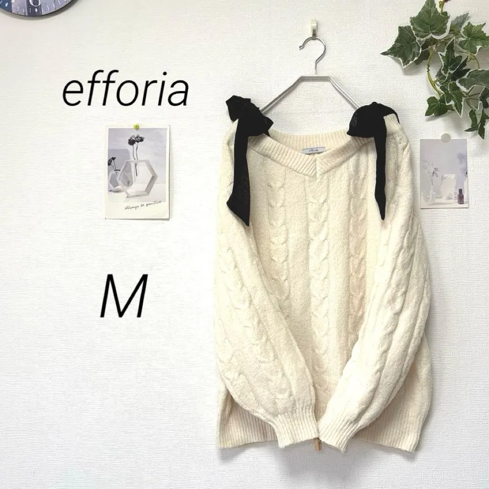 12814 efforia エフフォーリア リボンケーブルニット M