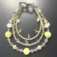 luludiy 新作 ハンドメイド スマホ・バッグストラップ 星 花 ビーズ
