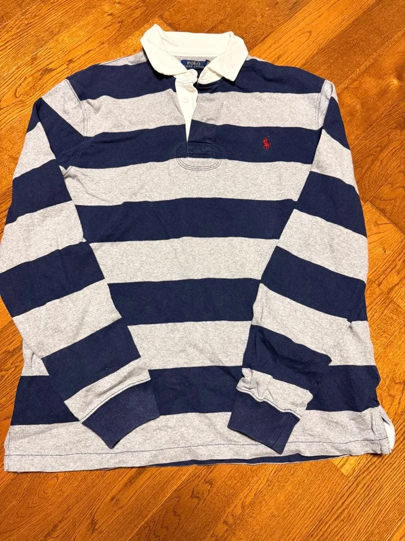 POLO RALPH LAUREN ラガーシャツ ボーダー ネイビー L