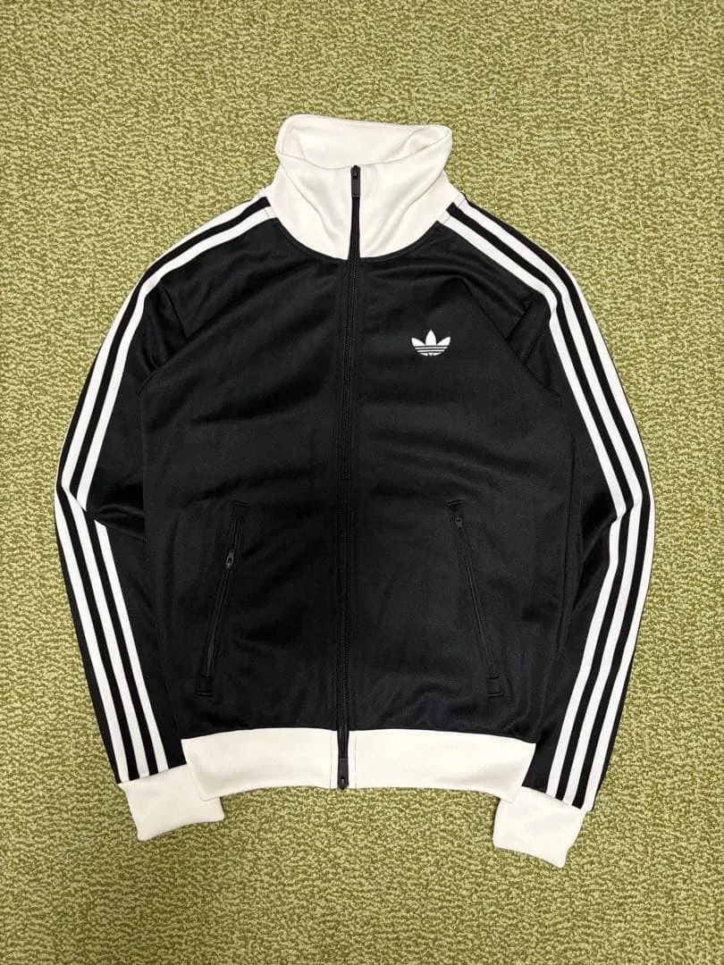 【美品】adidas トラックジャケット ブラック×ホワイト