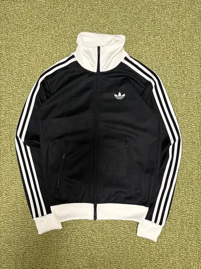【美品】adidas トラックジャケット ブラック×ホワイト