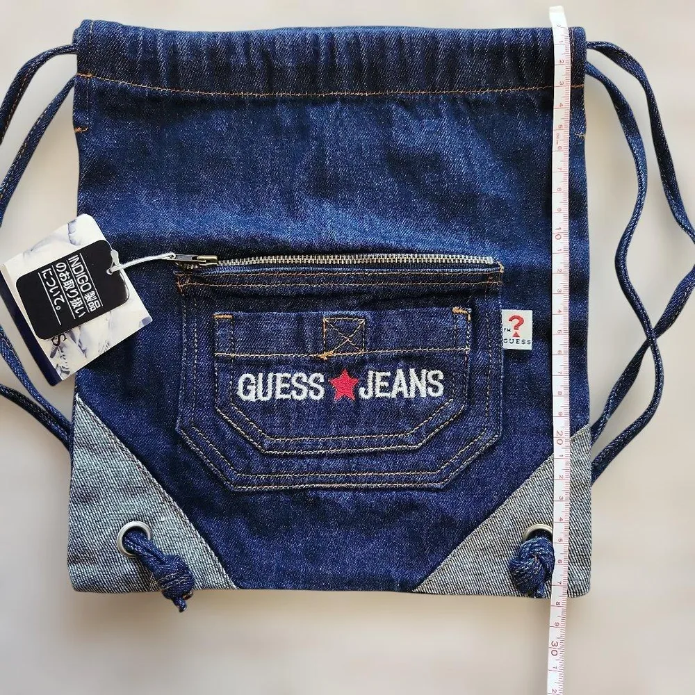 GUESS JEANS デニム ナップサック 巾着バッグ