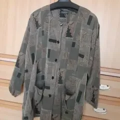 シニア SYMPATHY 長袖シャツ ブラウス 総柄 レディース L