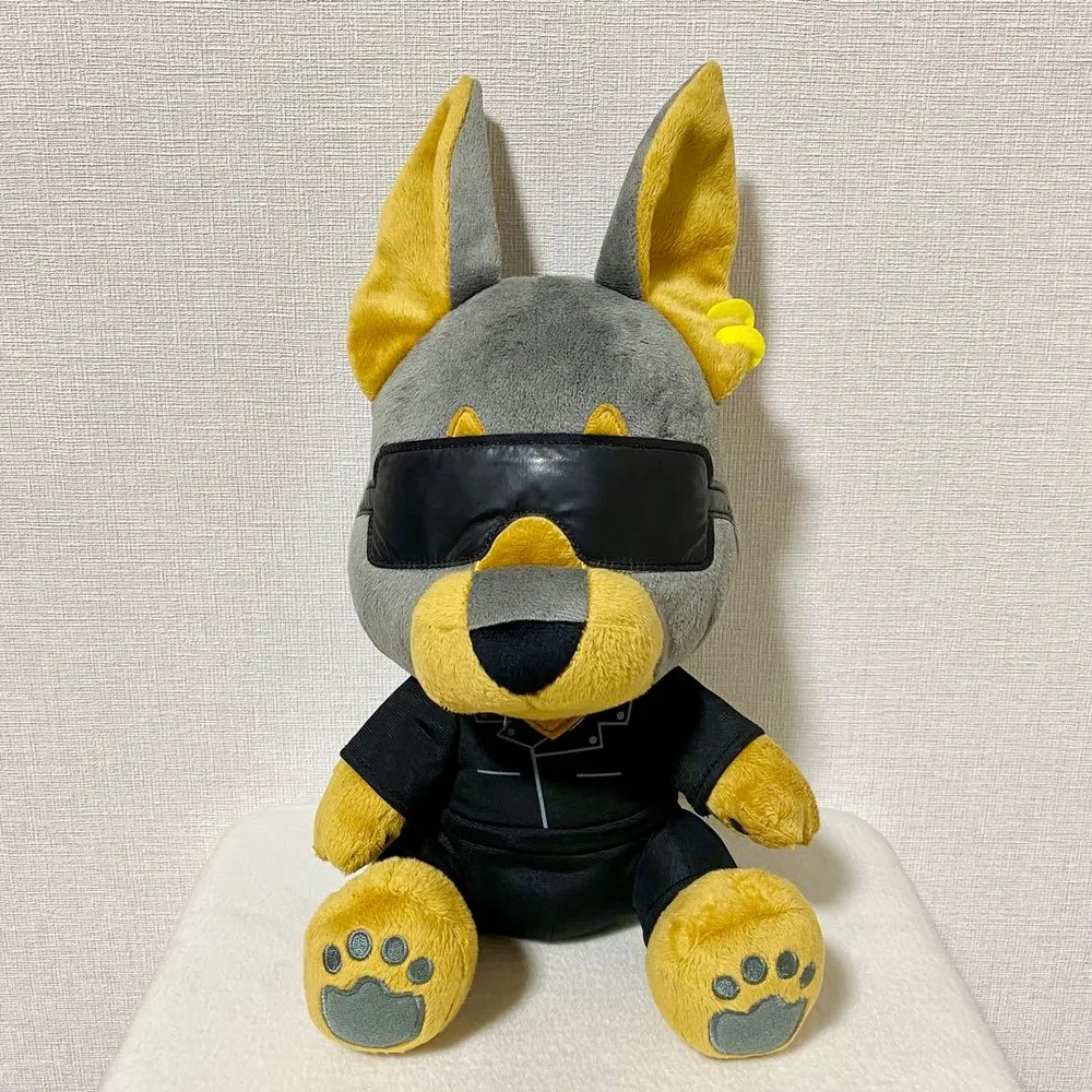 DOBERMAN INFINITY ぬいぐるみ おすわり 黒い服