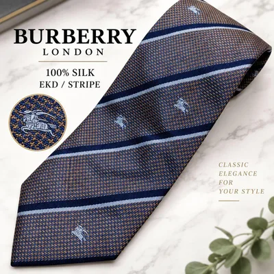 BURBERRY LONDON ネクタイ シルク100% 騎士 総柄 ホース