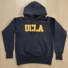 チャンピオン リバースウィーブパーカー ブラック黒 UCLA 赤単色タグ M