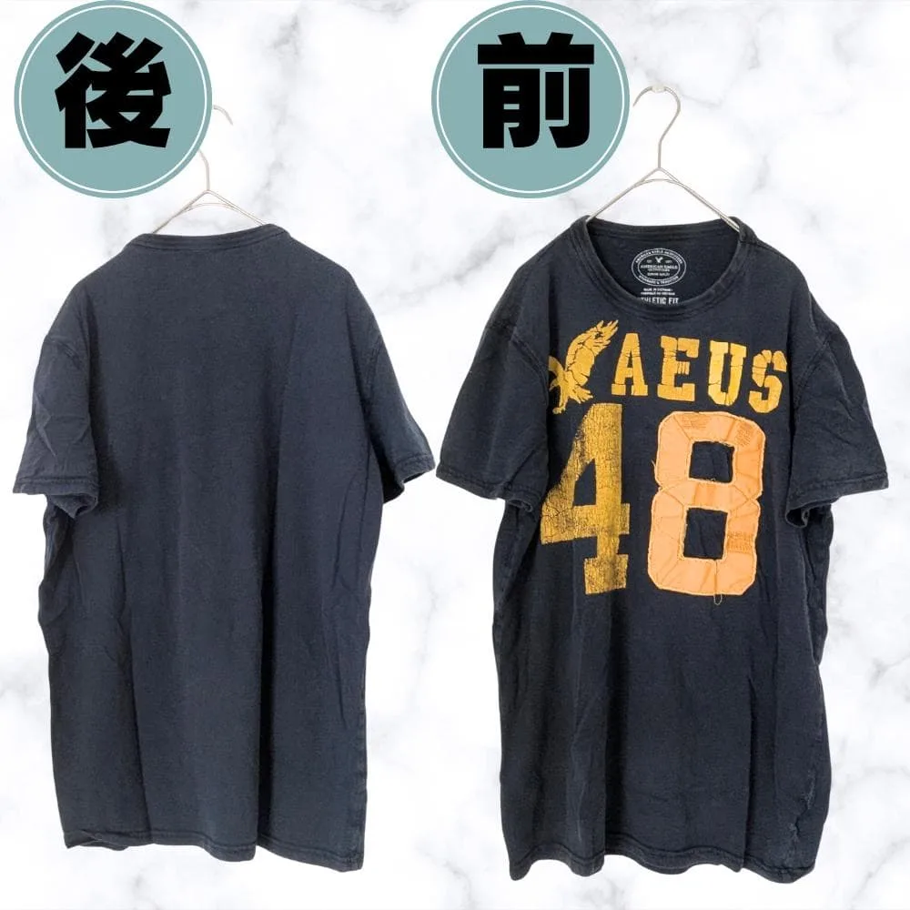Tシャツ 綿 American Eagle M ネイビー 48 古着風 メンズ
