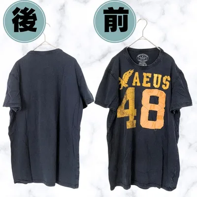 Tシャツ 綿 American Eagle M ネイビー 48 古着風 メンズ