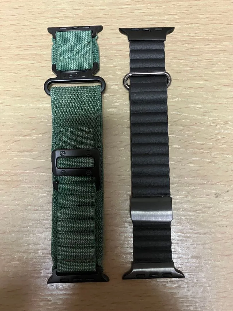Apple Watch メンズバンド2P 44-49mm(グリーン/ブラック)