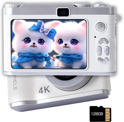 デジカメ 4Kデジタルカメラ カメラ 128GB Micro SDカード付属