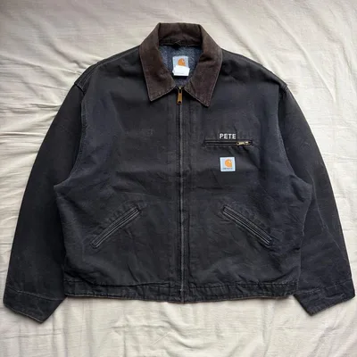 【00s】USA製 Carhartt デトロイトジャケット BLK ブラック