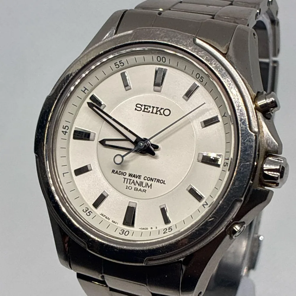 美品 稼働 Seiko Titanium メンズ 腕時計 04年製 ヴィンテージ