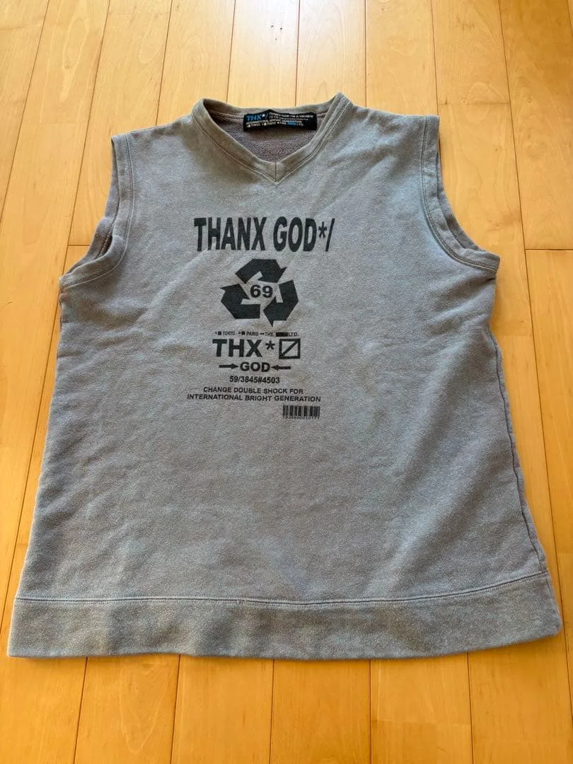 THX* THANX GOD ノースリーブ スウェット ベスト