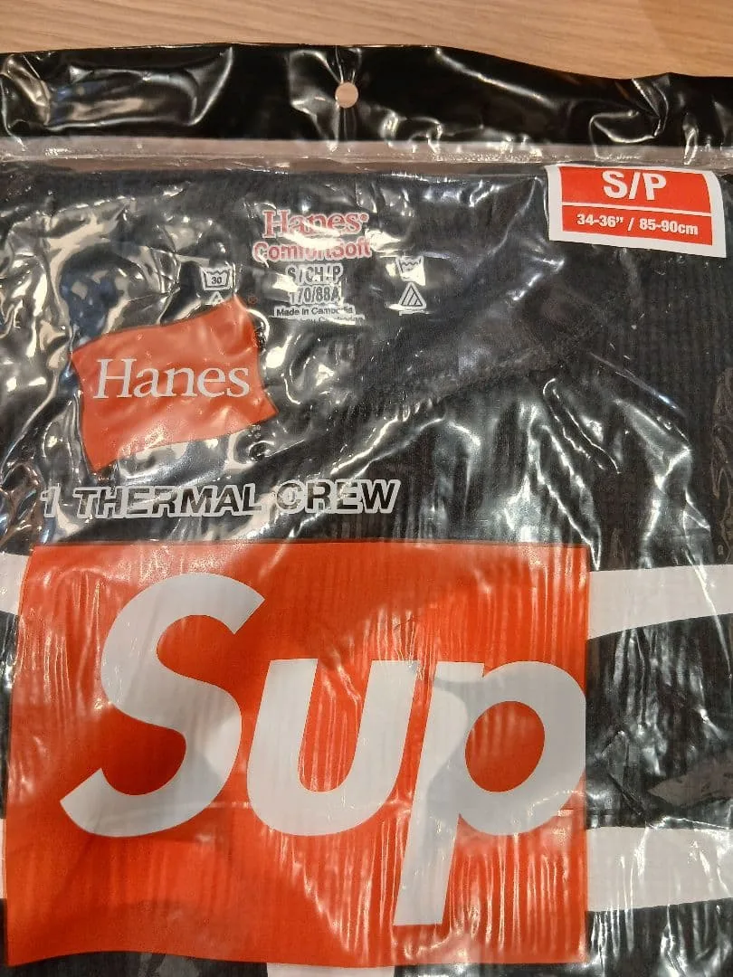 Supreme Hanes bones thermal crew Black