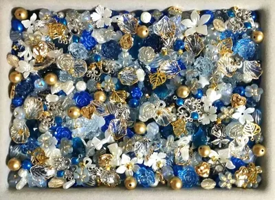 約380g【1点限り☆爆盛り】☆お花☆ロイヤルブルー系☆クリスマスMIX☆
