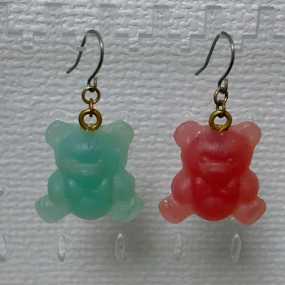 TiTi フェイクスイーツ ベアグミ グミ ブルー レッド ピアス