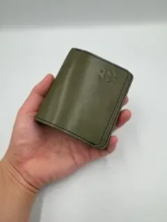 栃木レザー ミニ財布 日本製 本革 コンパクトウォレット グリーン
