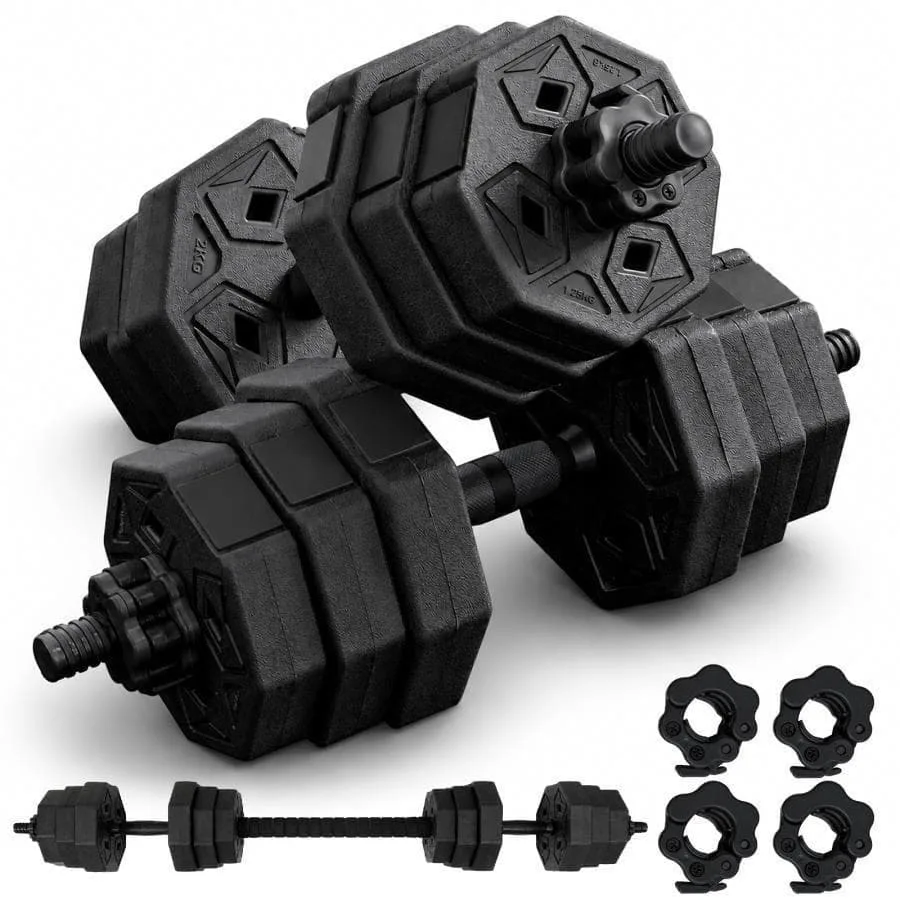 【中古美品】 八角ダンベル ブラック 可変式 2個セット 合計20kg